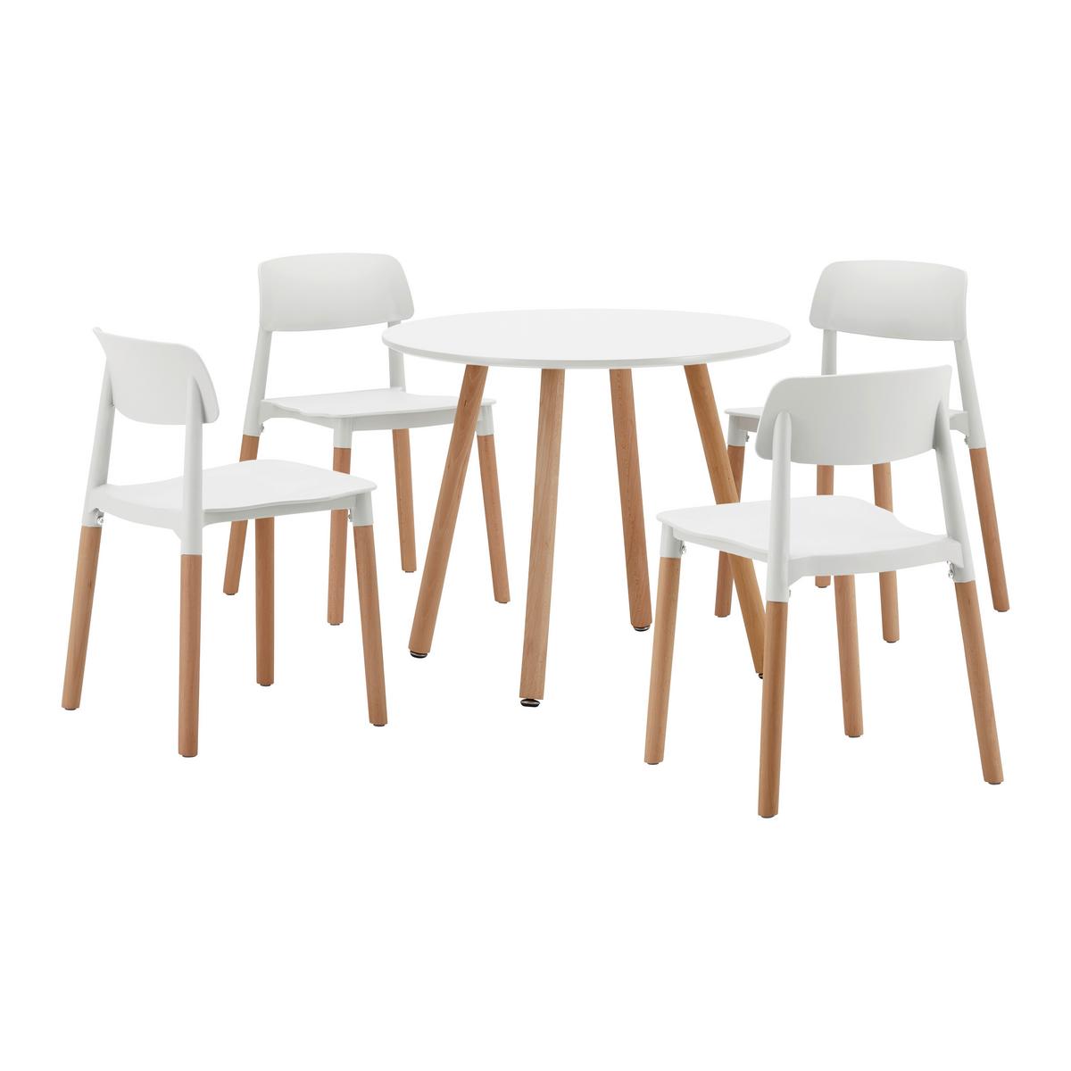 Kindersitzgruppe Dessy Weiß Kunststoff/Holz - Weiß, MODERN, Holz/Kunststoff (60/48/60cm) - Bessagi Kids