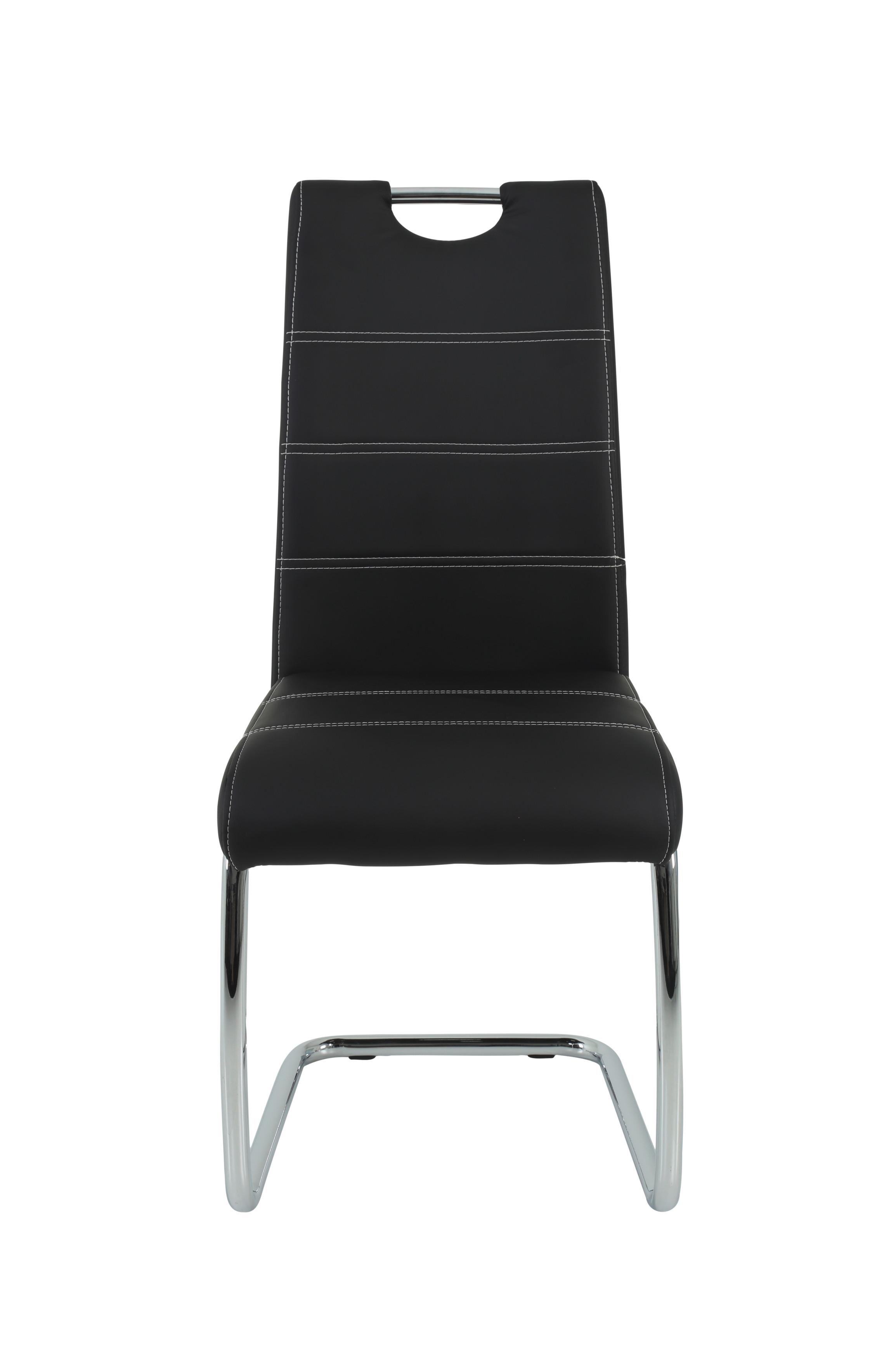 SCHWINGSTUHL-SET FLORA S 4ER-SET - Chromfarben/Schwarz, MODERN, Textil/Metall (43/98/59cm) - MID.YOU