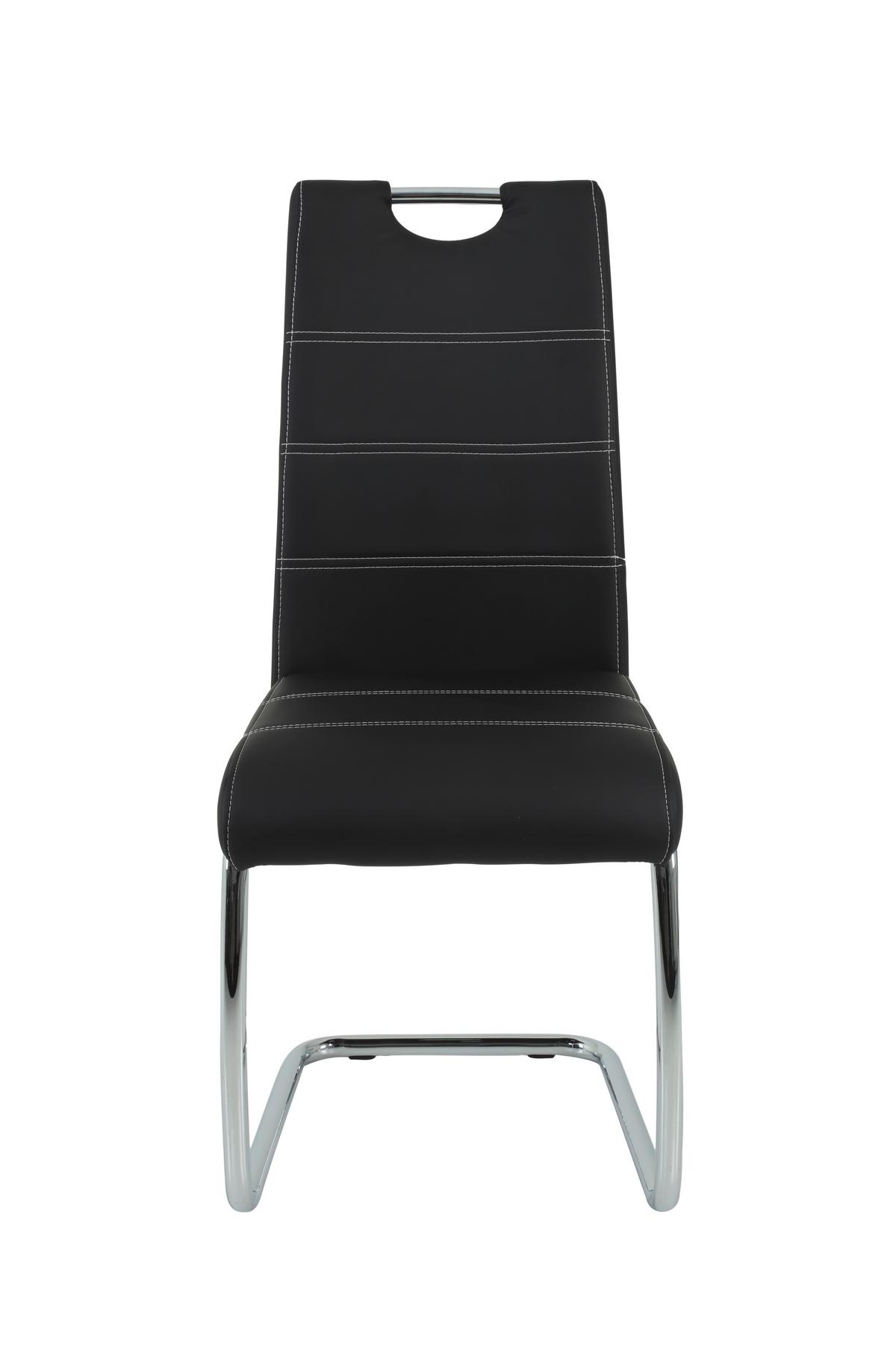 SCHWINGSTUHL-SET FLORA S 4ER-SET - Chromfarben/Schwarz, MODERN, Textil/Metall (43/98/59cm) - MID.YOU