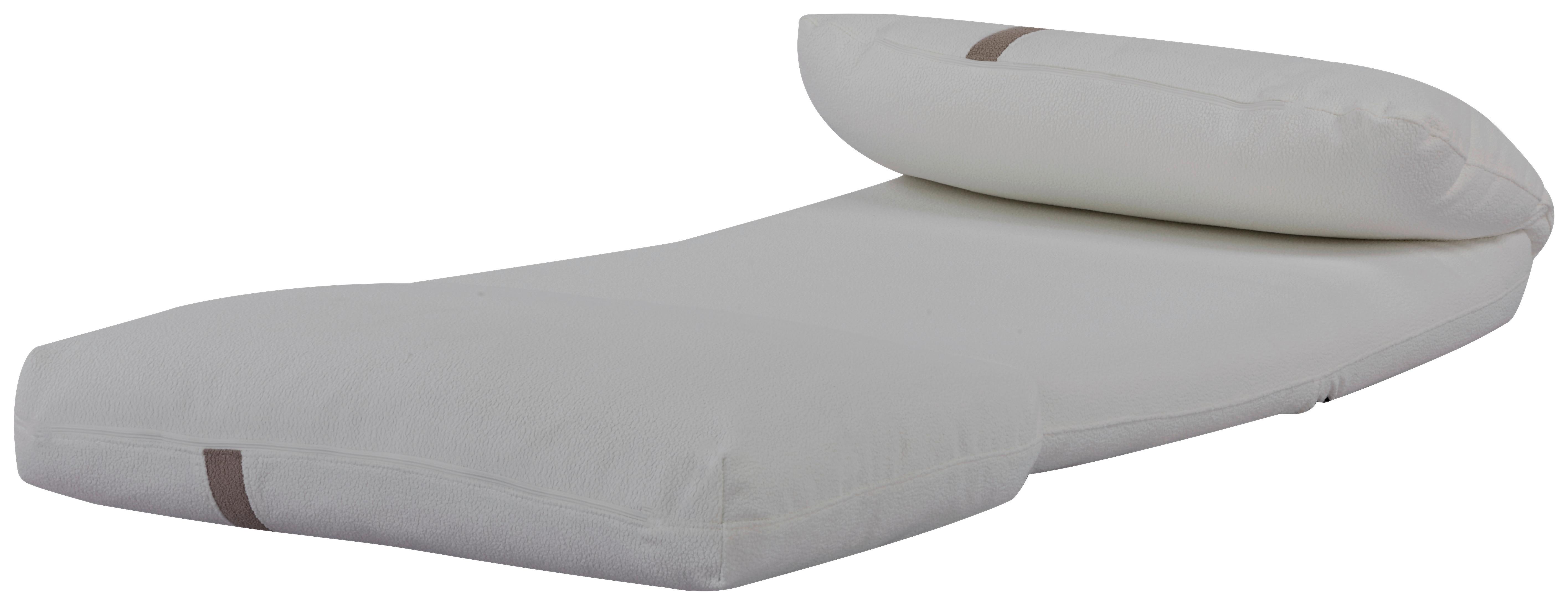 FOTEL Z FUNKCJĄ SPANIA ALMA - biały/jasnobrązowy, Modern, tkanina (78/58/82cm) - Livetastic
