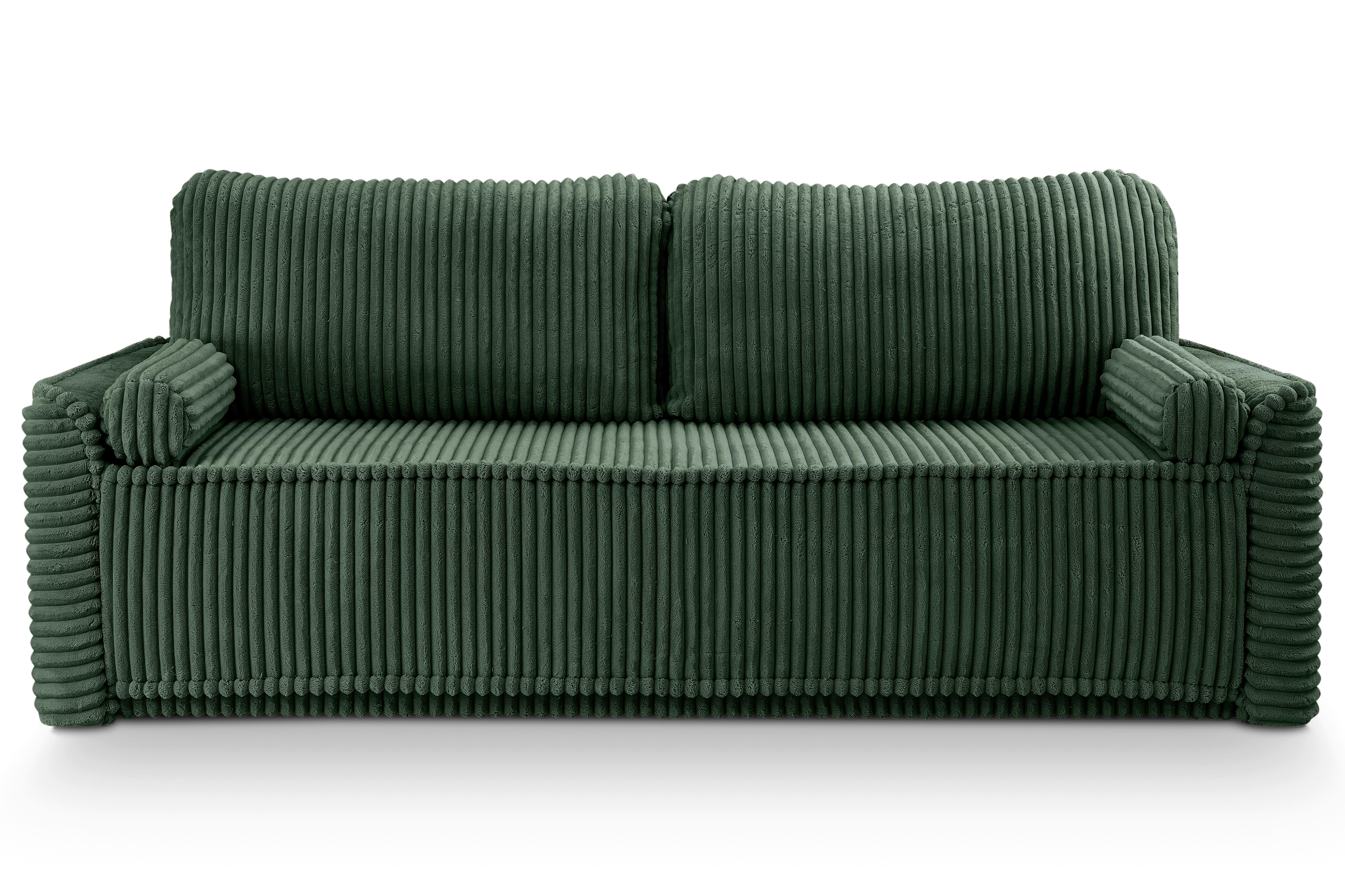 Schlafsofa Grubs Smaragdgrün - Smaragdgrün/Schwarz, Basics, Holz/Kunststoff (225/96/93cm) - MID.YOU