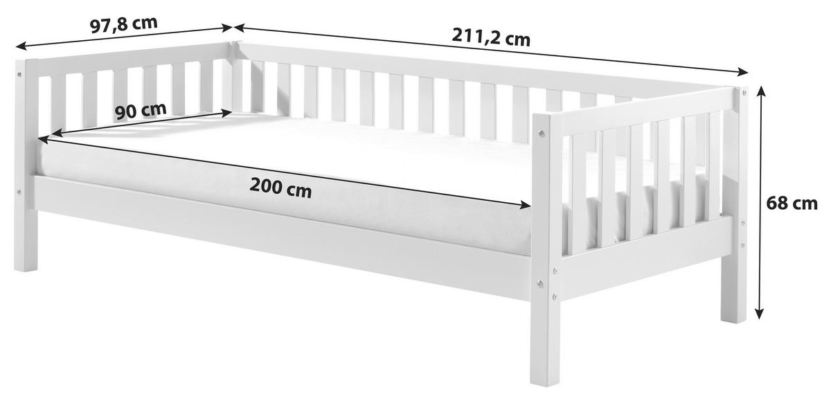 Kinder-/Juniorbett Fritz Naturfarben ca. 90x200 cm - Kieferfarben, MODERN, Holz/Holzwerkstoff (90/200cm) - Vipack