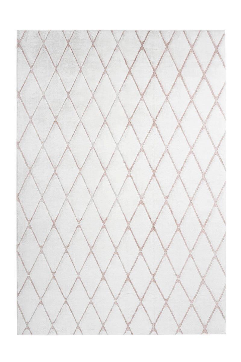Hochflorteppich Vivica - Weiss/Rosa, Design, Textil (80/150cm) - Kayoom