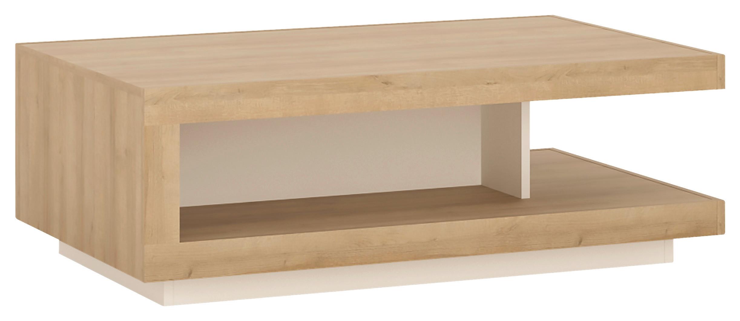 Măsuță de cafea LYON HELL - alb/culoare lemn stejar, Trend, material pe bază de lemn (105,6/37,2/68,1cm) - Modern Living