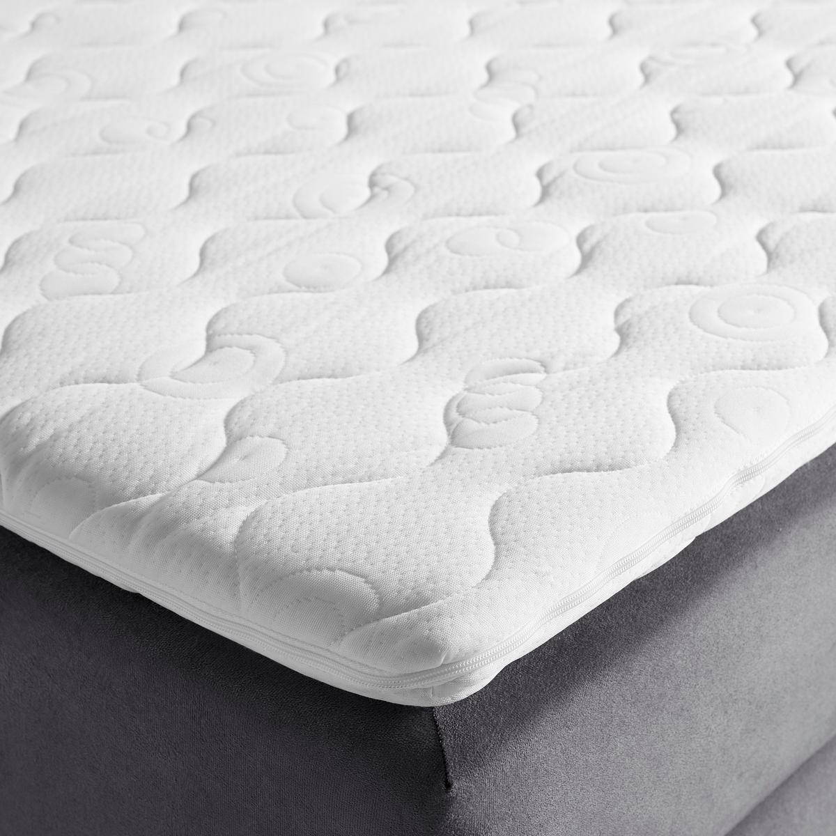 Boxbett Roma ca. 180x200 cm Grau mit Topper - Schwarz/Grau, MODERN, Holz/Textil (180/200cm) - Bessagi Home