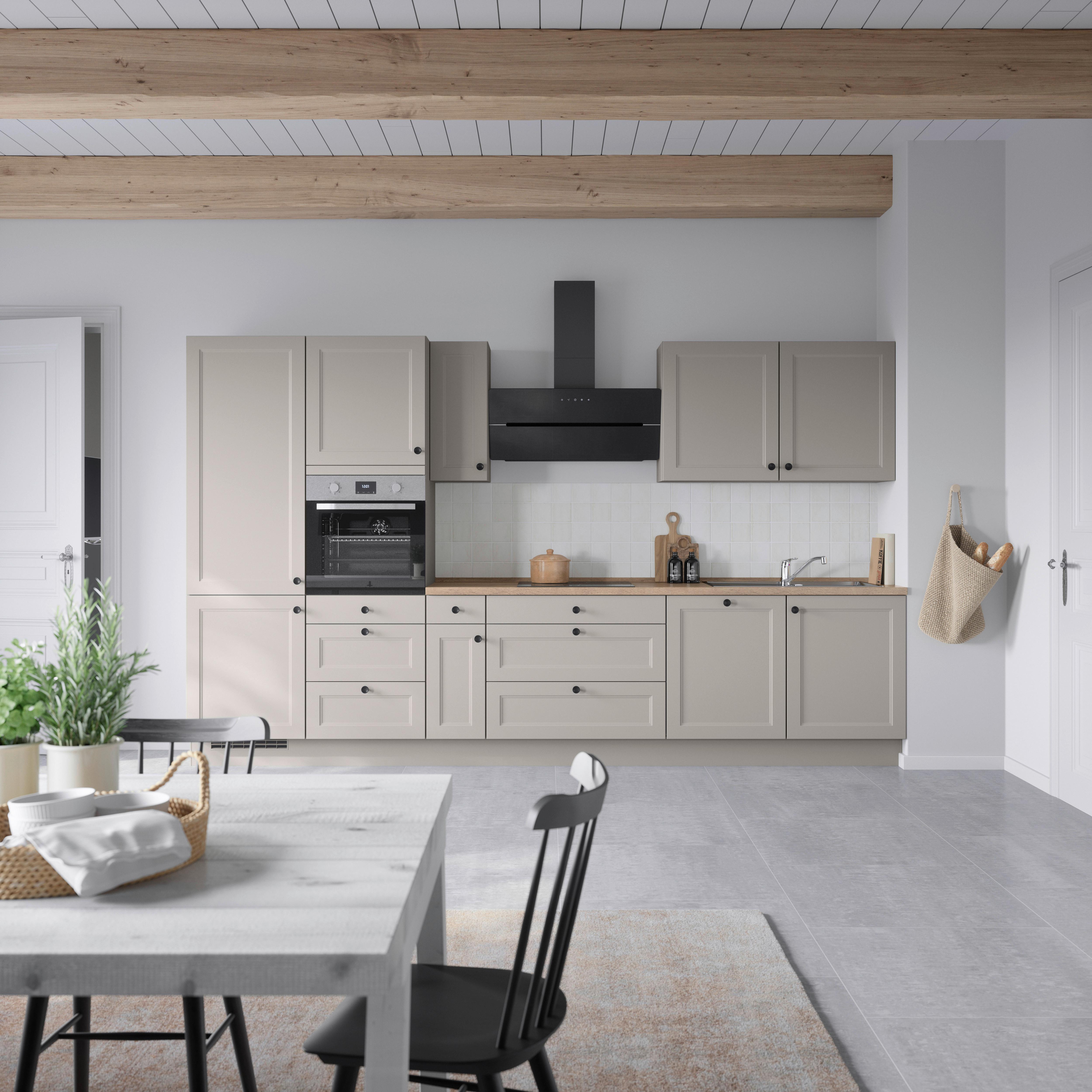 Küchenblock Cascada High m. Geräten Grau - Eiche dunkel/Schwarz, MODERN, Holzwerkstoff/Metall (360cm) - Nobilia