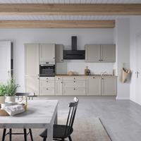 Küchenblock Cascada High m. Geräten Grau - Eiche dunkel/Schwarz, MODERN, Holzwerkstoff/Metall (360cm) - Nobilia