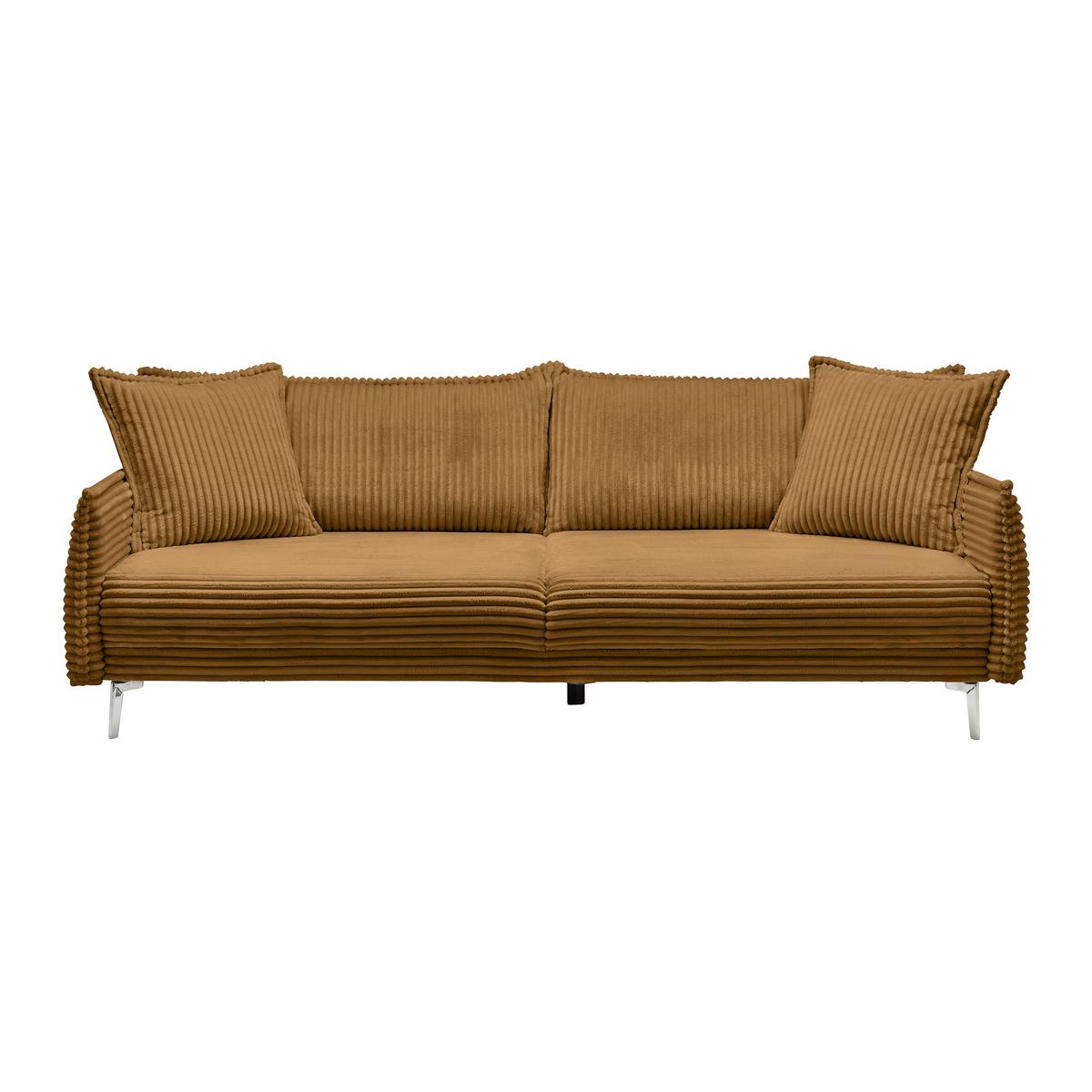 Bigsofa Kiss Senfgelb - Chromfarben/Senfgelb, MODERN, Holz/Metall (241/90/117cm) - Mömax