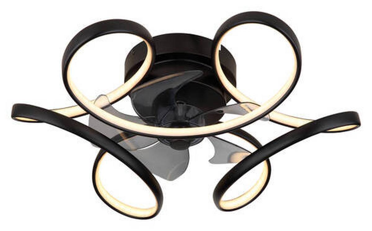 Stropni Ventilator 03638 - črna/opal, Design, kovina/umetna masa (56/21cm) - Globo