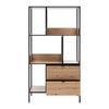HYLLA QUEENS -EXKLUSIV- - svart/naturfärgad, Modern, metall/trämaterial (90/170/40cm) - Mömax