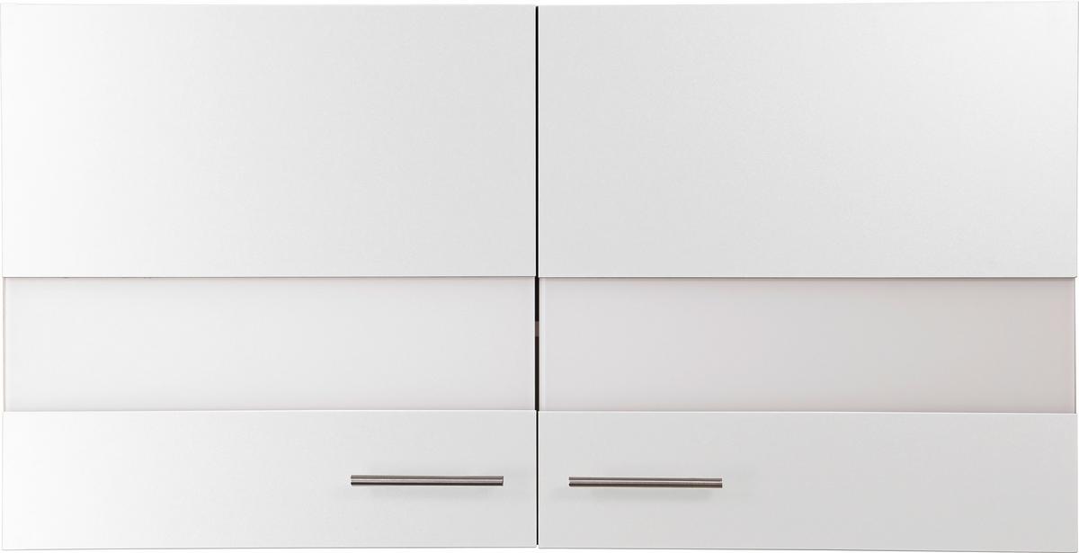 Kuhinjska Zgornja Omarica Merle, Barva Hrasta, Bela - srebrne barve/barve hrasta, Basics, kovina/steklo (110/56,1/34,6cm) - Respekta