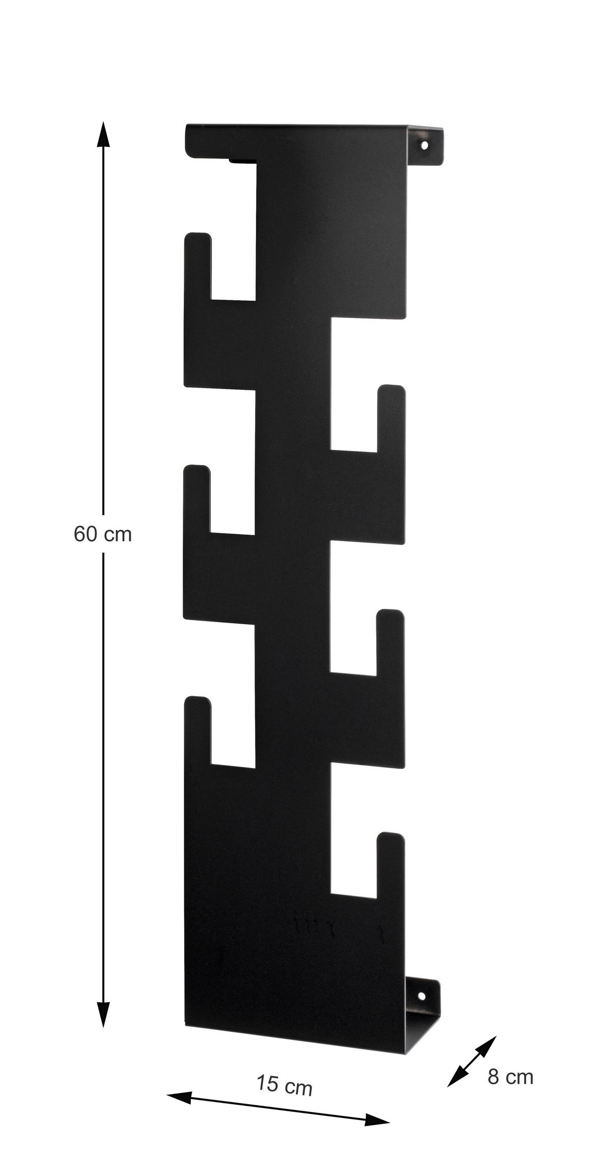 Stenski Obešalnik Lunis - črna, Moderno, kovina (15/60/8cm) - Mömax