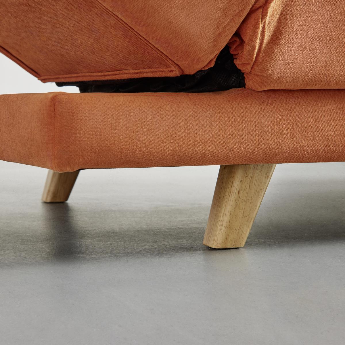 canapé-lit orange, "Funky" - Orange/Naturfarben, Modern, Holz/Textil (183/73/79cm) - Bessagi Home