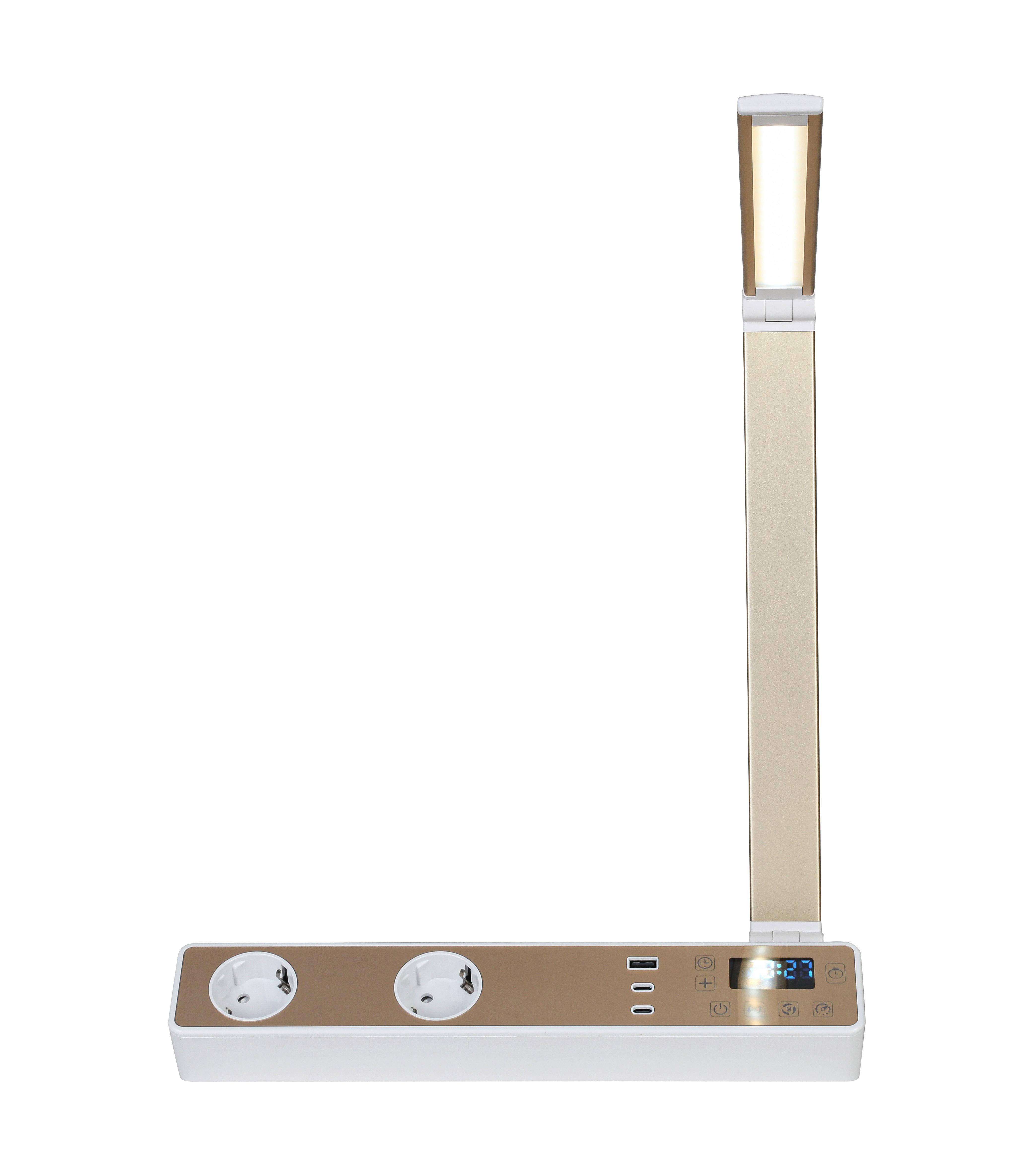 LED-SKRIVBORDSLAMPA MULTI - vit/roséguld, Modern, metall/plast (33/10,5/37-66cm) - Mömax