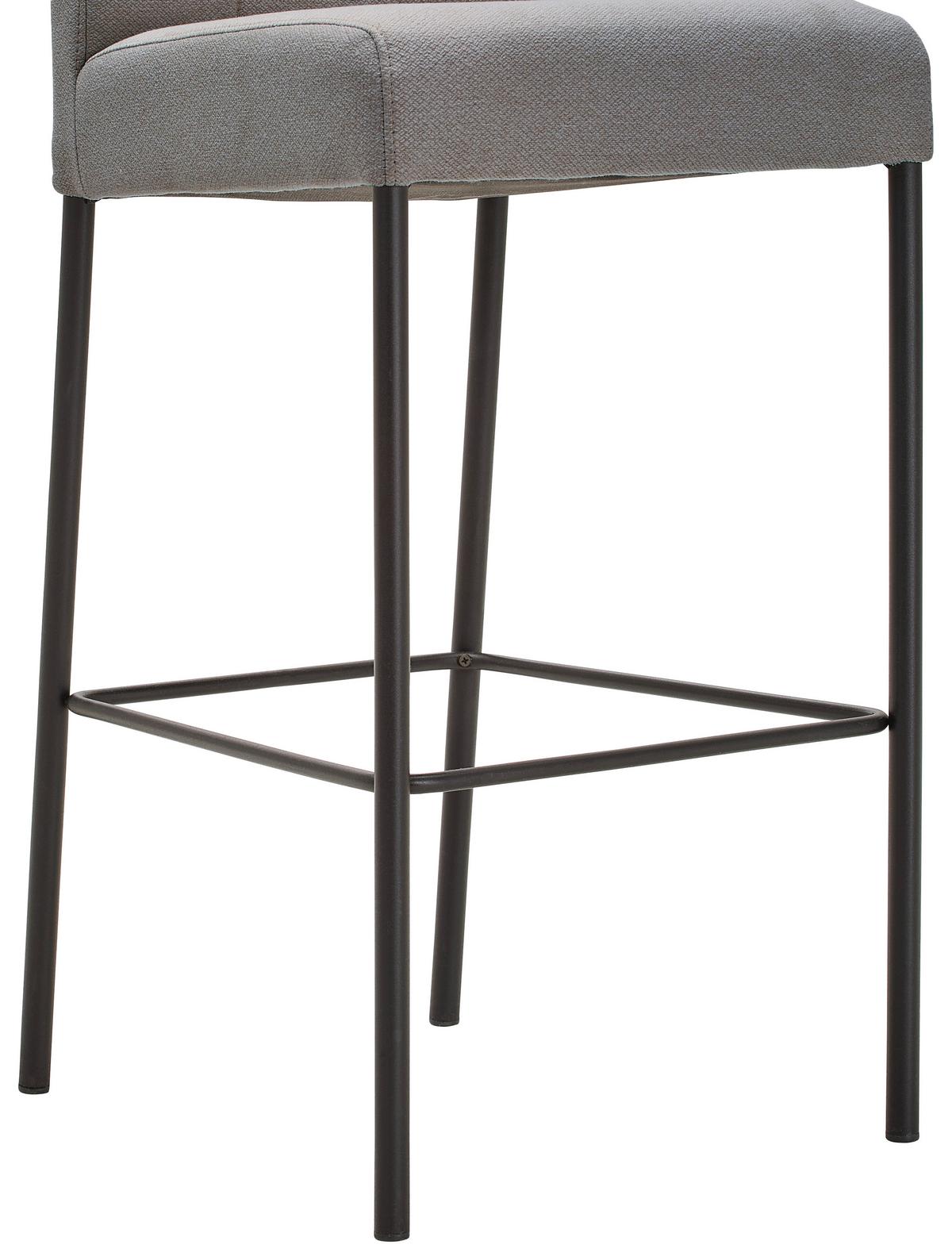 STOŁEK BAROWY NANDIA - jasnoszary/czarny, Design, metal/tkanina (42/102/50cm) - home24
