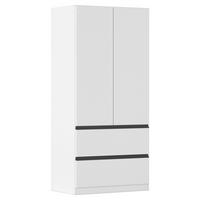 Omara S Klasičnimi Vrati Costa, Bela, Siva - siva/bela, Moderno, leseni material (91/197/54cm) - Rauch Möbel