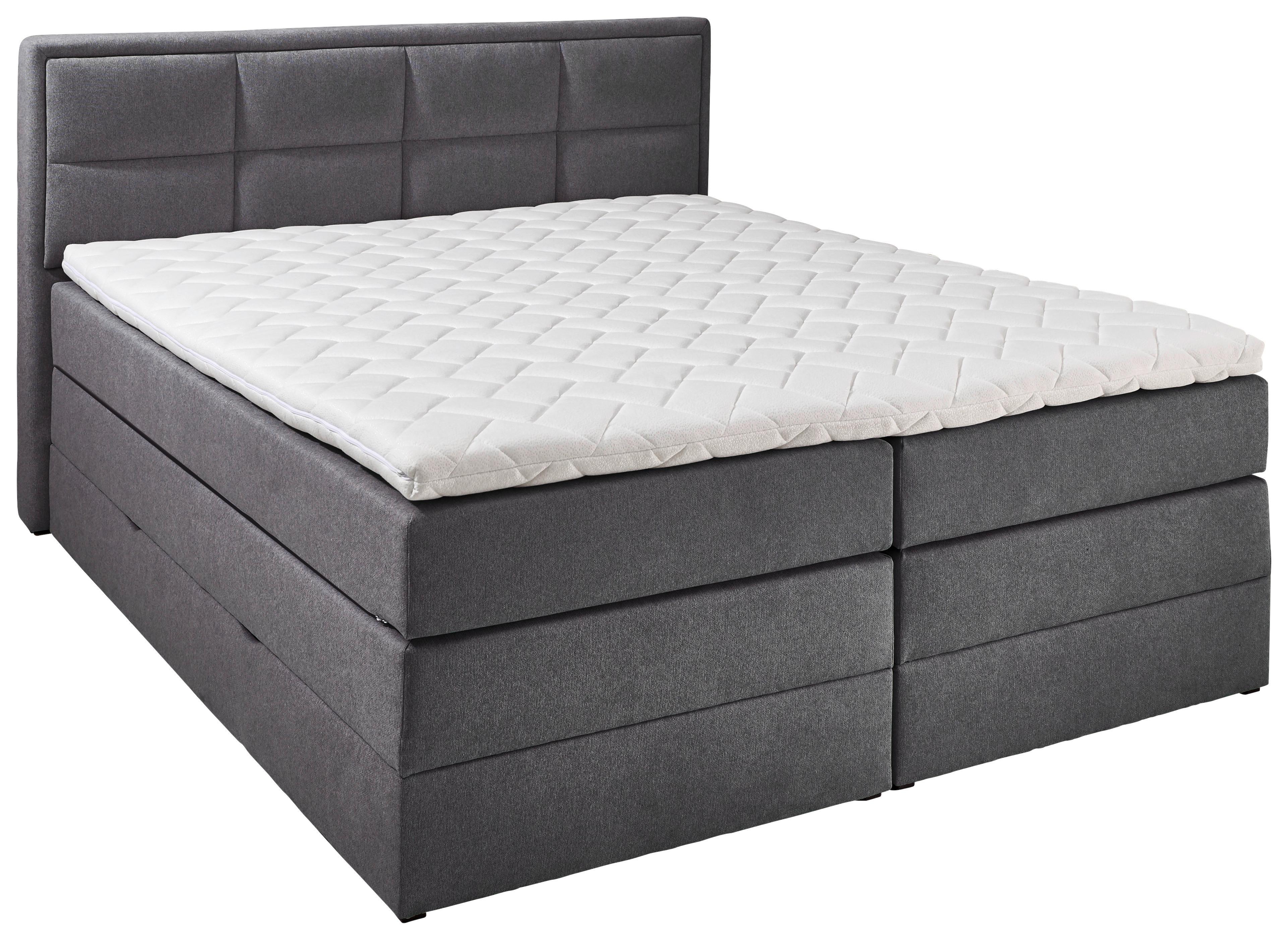 ŁÓŻKO BOXSPRING ORLANDO - antracytowy/czarny, Konventionell, tworzywo sztuczne/tkanina (180/200cm) - Carryhome