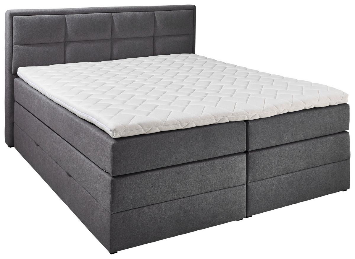 ŁÓŻKO BOXSPRING ORLANDO - antracytowy/czarny, Konventionell, tworzywo sztuczne/tkanina (180/200cm) - Carryhome