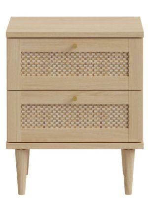 Noćni Ormarić Calasetta - boje hrasta/zlatne boje, Natur, drvni materijal/metal (50,4/60,9/34,8cm) - Zandiara