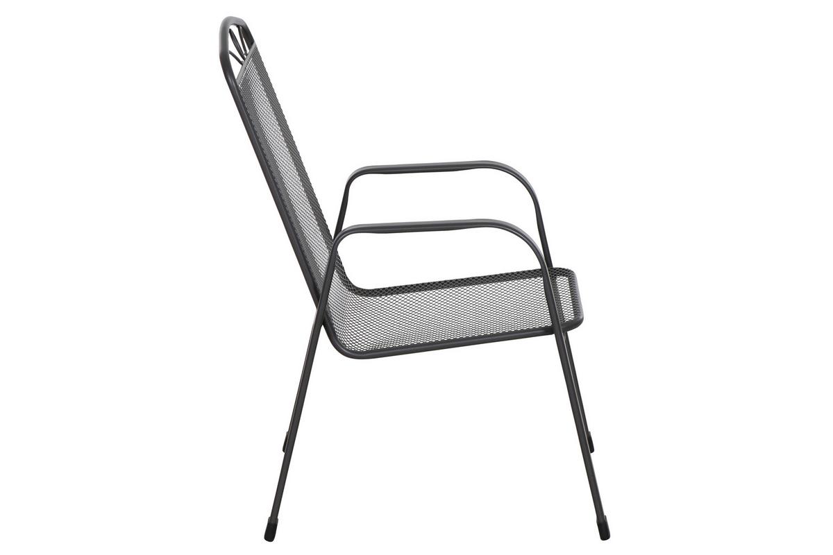Gartensessel-Set Elda 2-tlg. Anthrazit Hochlehner - Anthrazit, Basics, Metall (57/94/75cm) - Siena Garden
