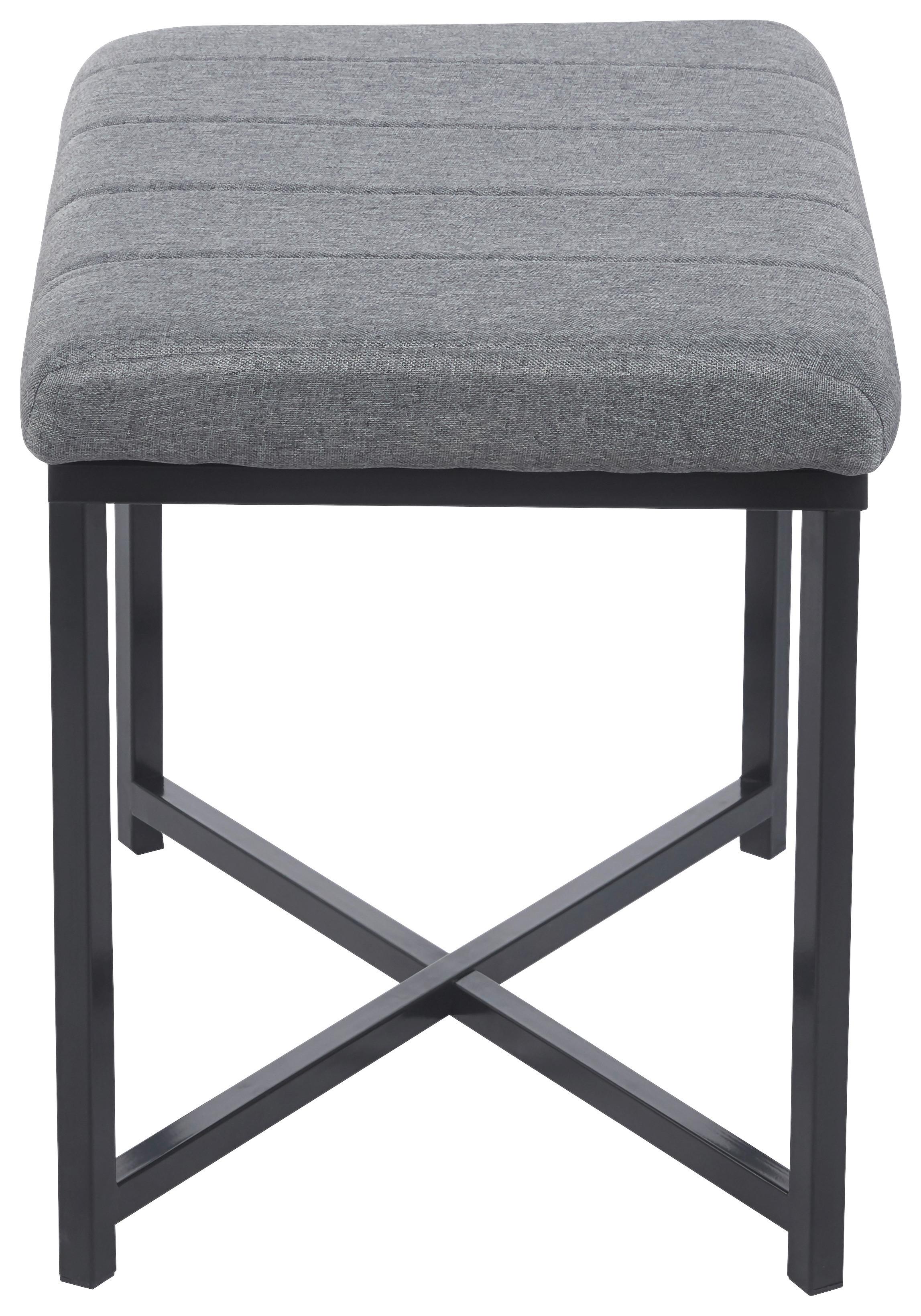 Bancă BENEDIKT 3 - negru/gri, Trend, metal/textil (58/47/38cm) - Modern Living