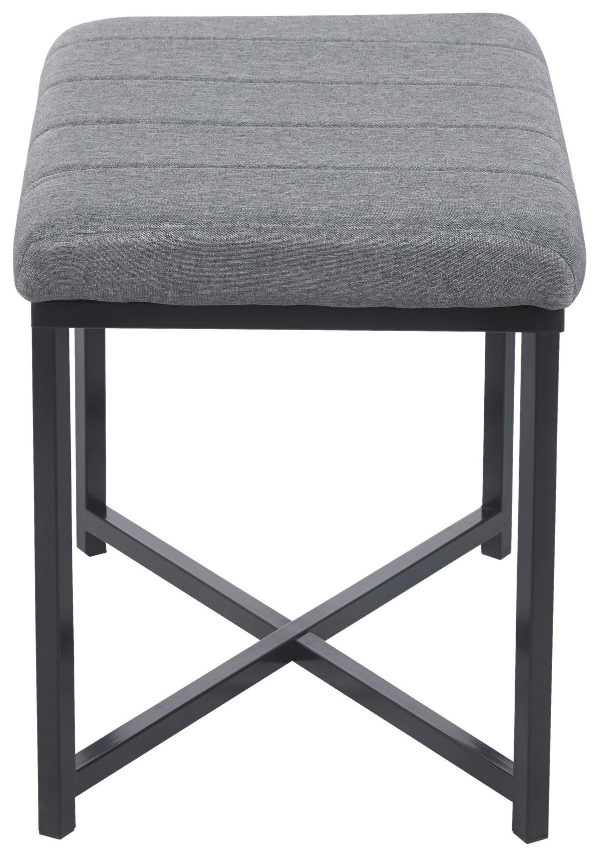 Bancă BENEDIKT 3 - negru/gri, Trend, metal/textil (58/47/38cm) - Modern Living