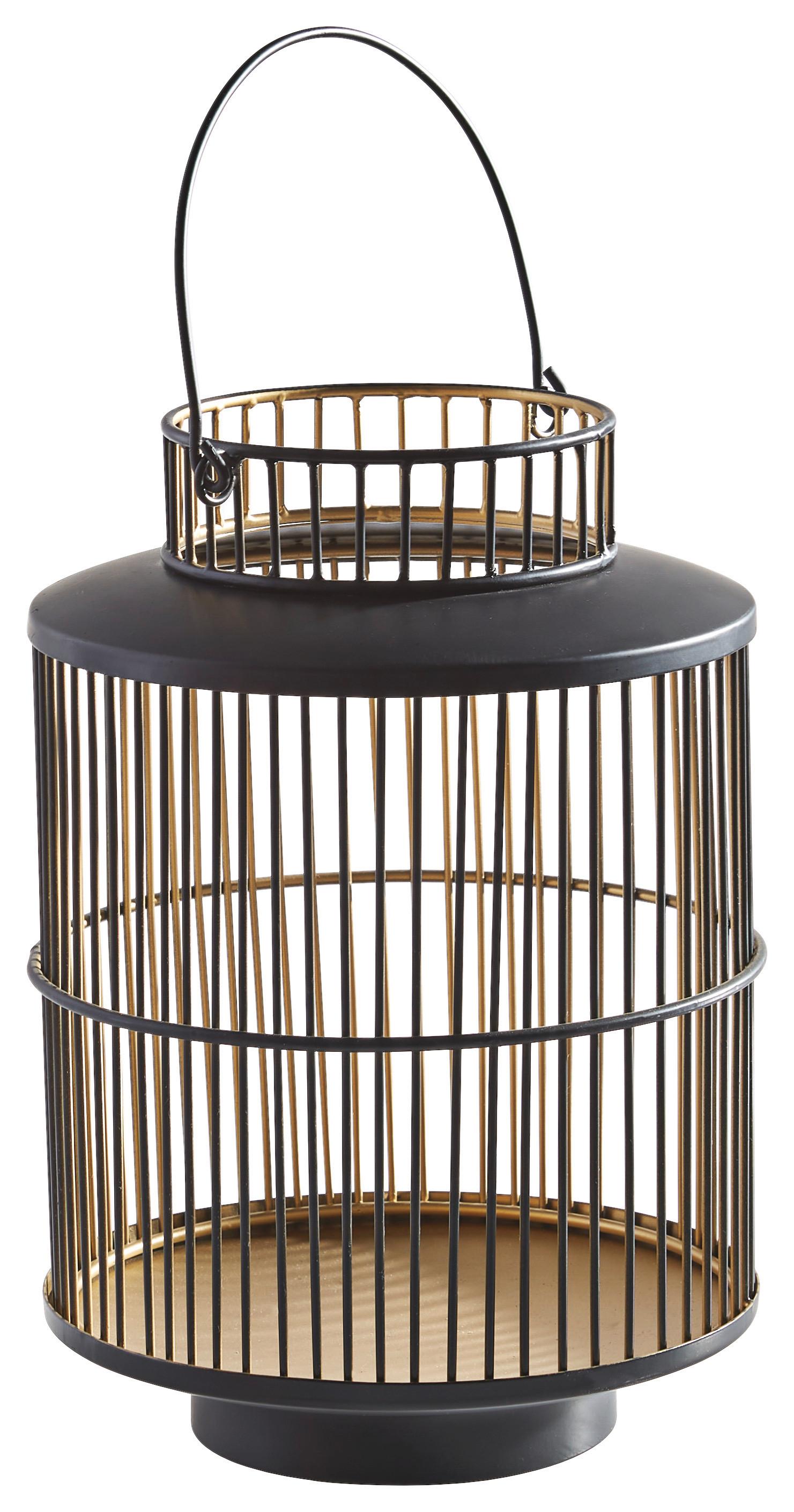 LATARNIA 32134C - czarny/kolor złoty, Design, metal (16/25cm) - Ambia Home