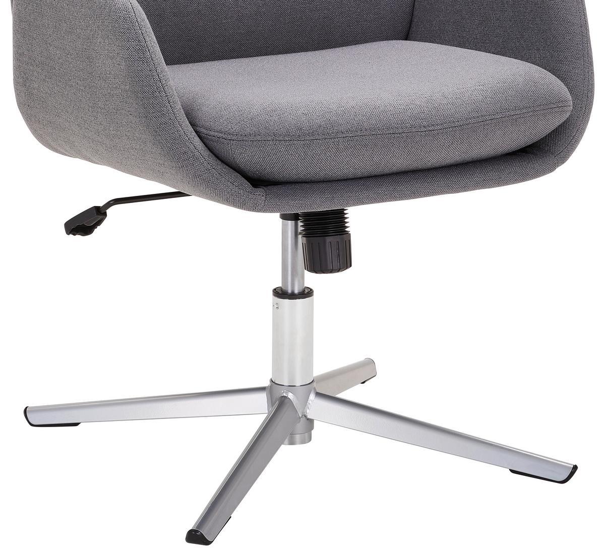 KRZESŁO Z PODŁOKIETNIKAMI SIGI    -NOVEL- - kolor stalowy/ciemnoszary, Konventionell, metal/tkanina (60/77-84/66cm) - Novel