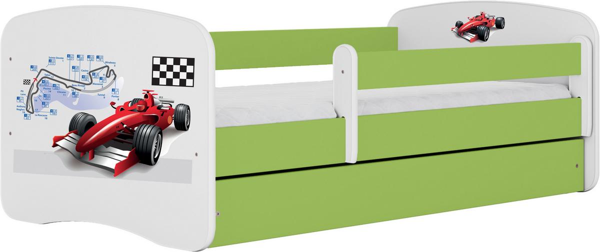 Otroška Postelja Babydreams, Bela, Zelena, 80x160cm - zelena/bela, Moderno, tekstil/leseni material (80/160cm) - MID.YOU