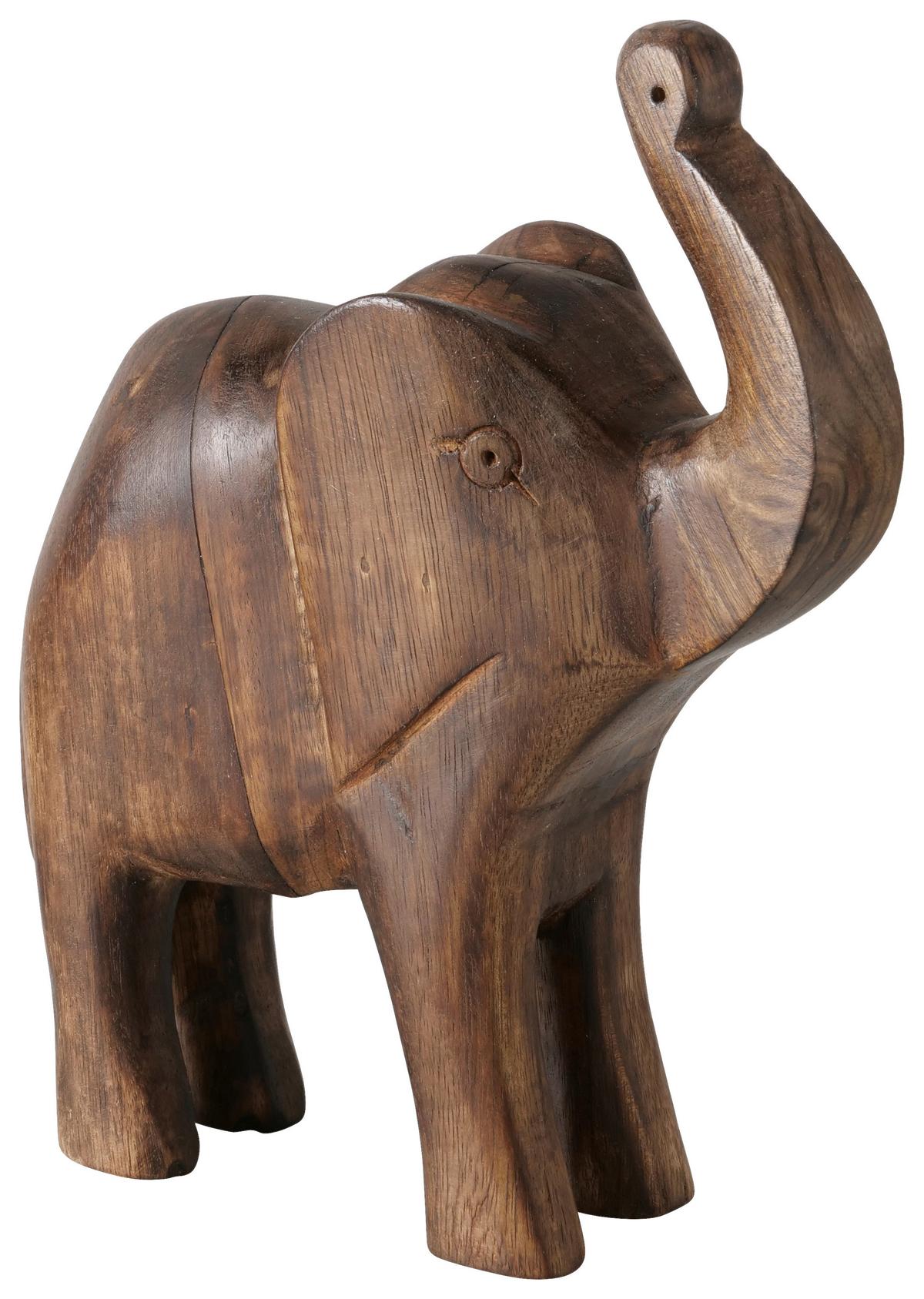 Dekoelefant Nolani II Dunkelbraun - Dunkelbraun, KONVENTIONELL, Holz (20/24,5/5,5cm) - Mömax