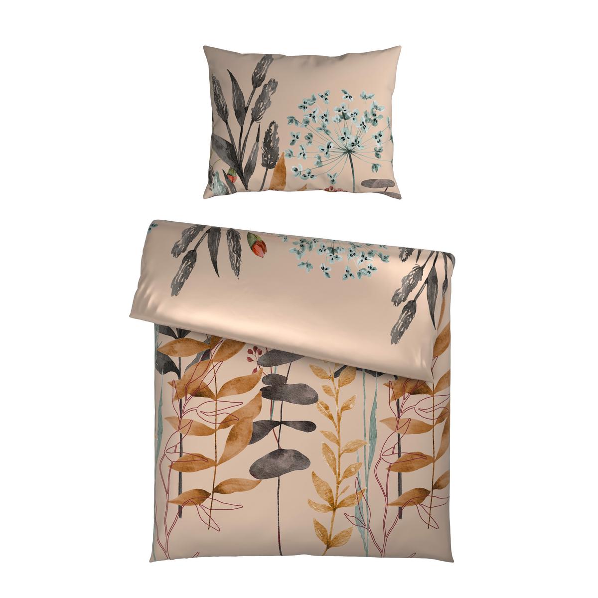 Lenjerie de pat Leavi, cca. 140x200/50x70 cm - bej, Modern, textil (140/200cm) - Mömax