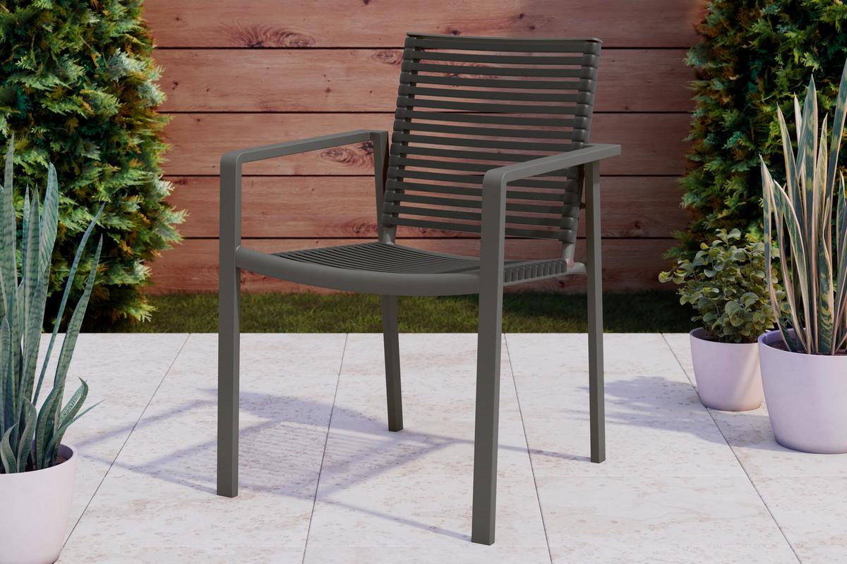 Gartenstuhl Cancun Anthrazit - Anthrazit, MODERN, Kunststoff/Metall (57/85/63cm) - Mömax