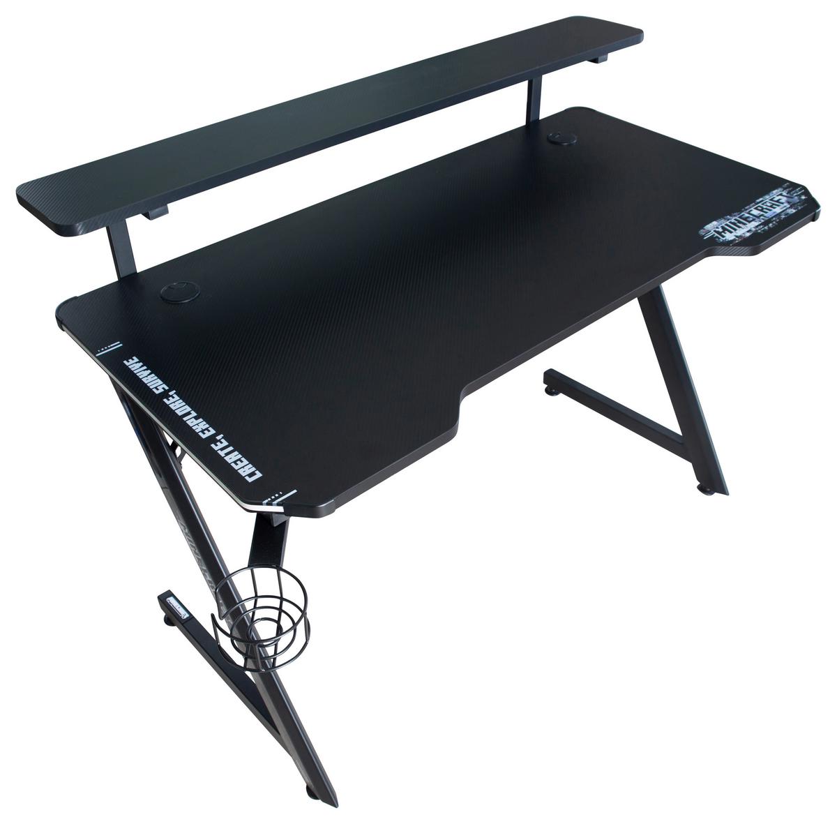 Gamingtisch Minecraft Schwarz - Schwarz, MODERN, Holzwerkstoff/Metall (120/60/89,5cm) - Minecraft