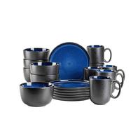 FRÜHSTÜCKSSERVICE NIARA - Blau/Schwarz, Basics, Keramik - Mäser