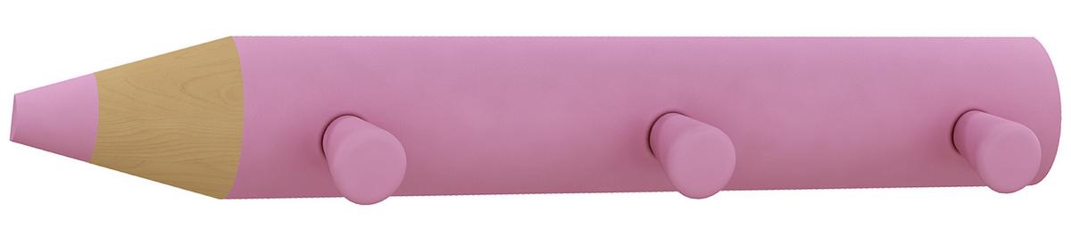 Hakenleiste Stifto Pink ca. 37x5x6 cm - Pink, Design, Holzwerkstoff (37/5/6cm) - MID.YOU