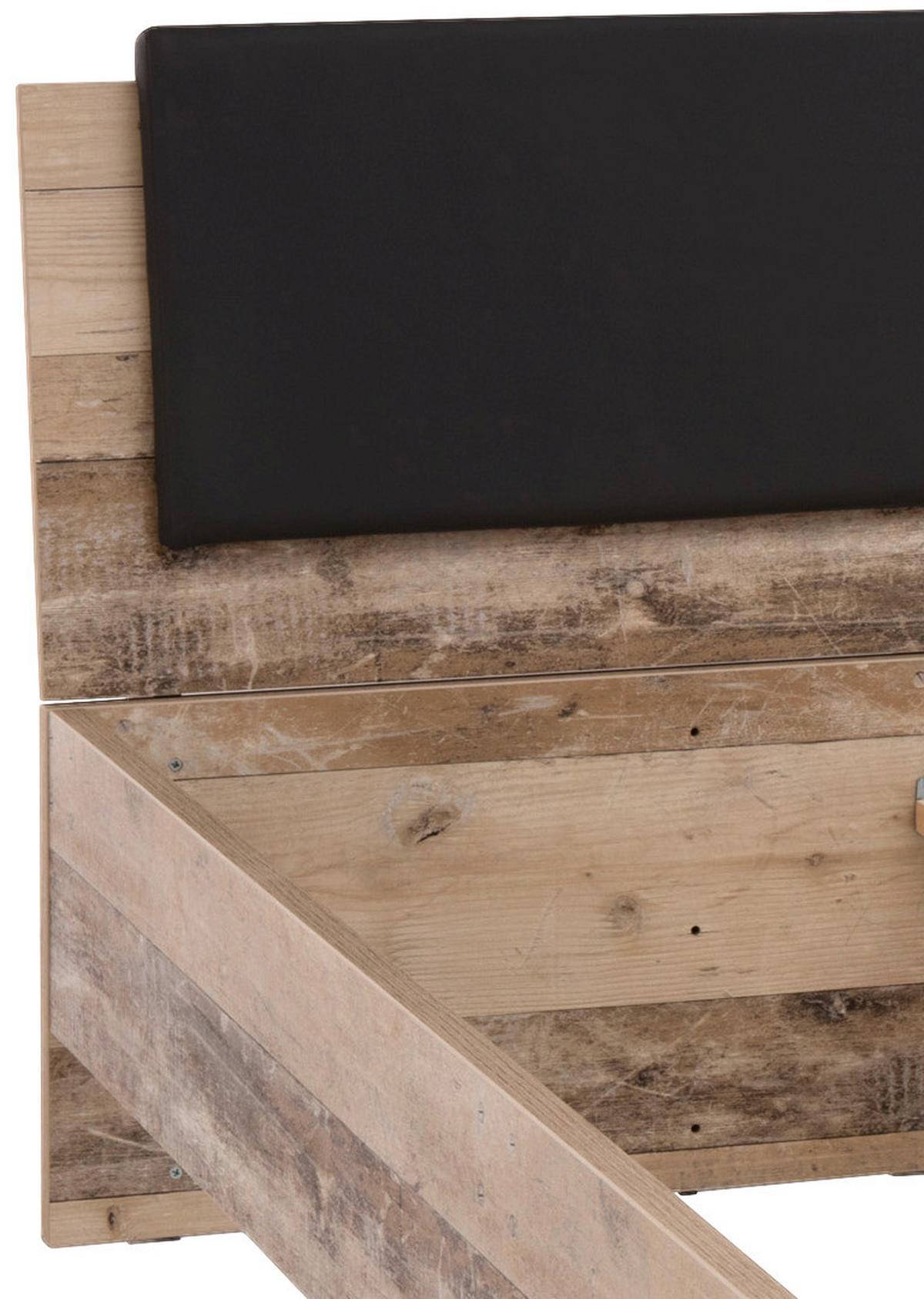 Bett in Anthrazit/Fichtefarbe 'Merlin' - Fichtefarben/Anthrazit, Basics, Holzwerkstoff/Kunststoff (140/200cm) - MID.YOU