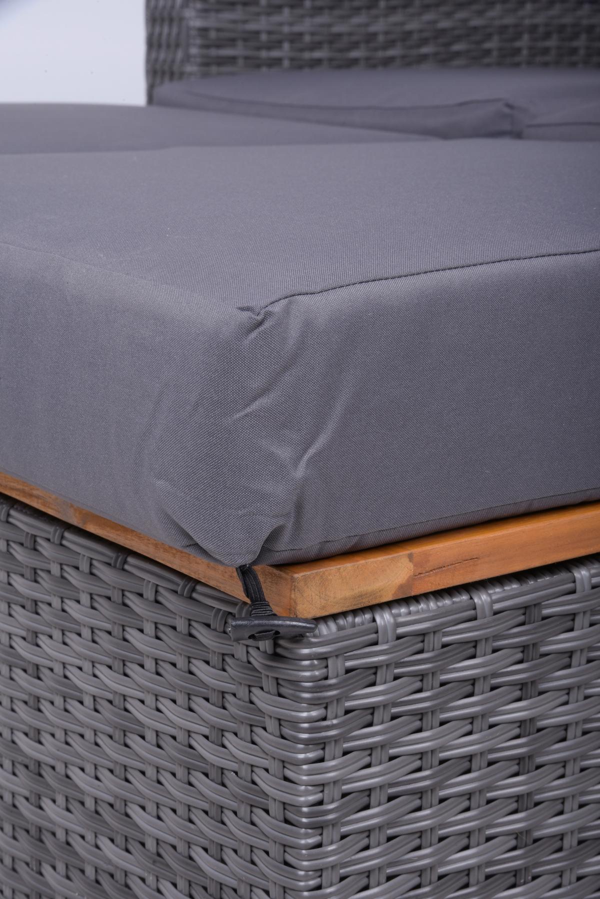 Loungegarnitur Bari ca. 116x95x118 cm Grau - Dunkelgrau/Anthrazit, Basics, Holz/Kunststoff (116/95/118cm) - Gardenson