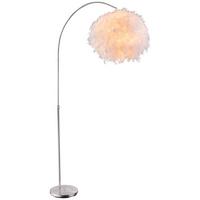 BOGENLEUCHTE KATUNGA - Weiss/Nickelfarben, Basics, Textil/Metall (96/45/196cm) - Globo