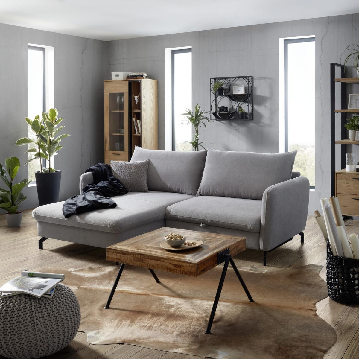Falipolc 2 Kaspóval Loreen - fekete, Lifestyle, faalapú anyag/fém (60/60/13cm) - Mömax
