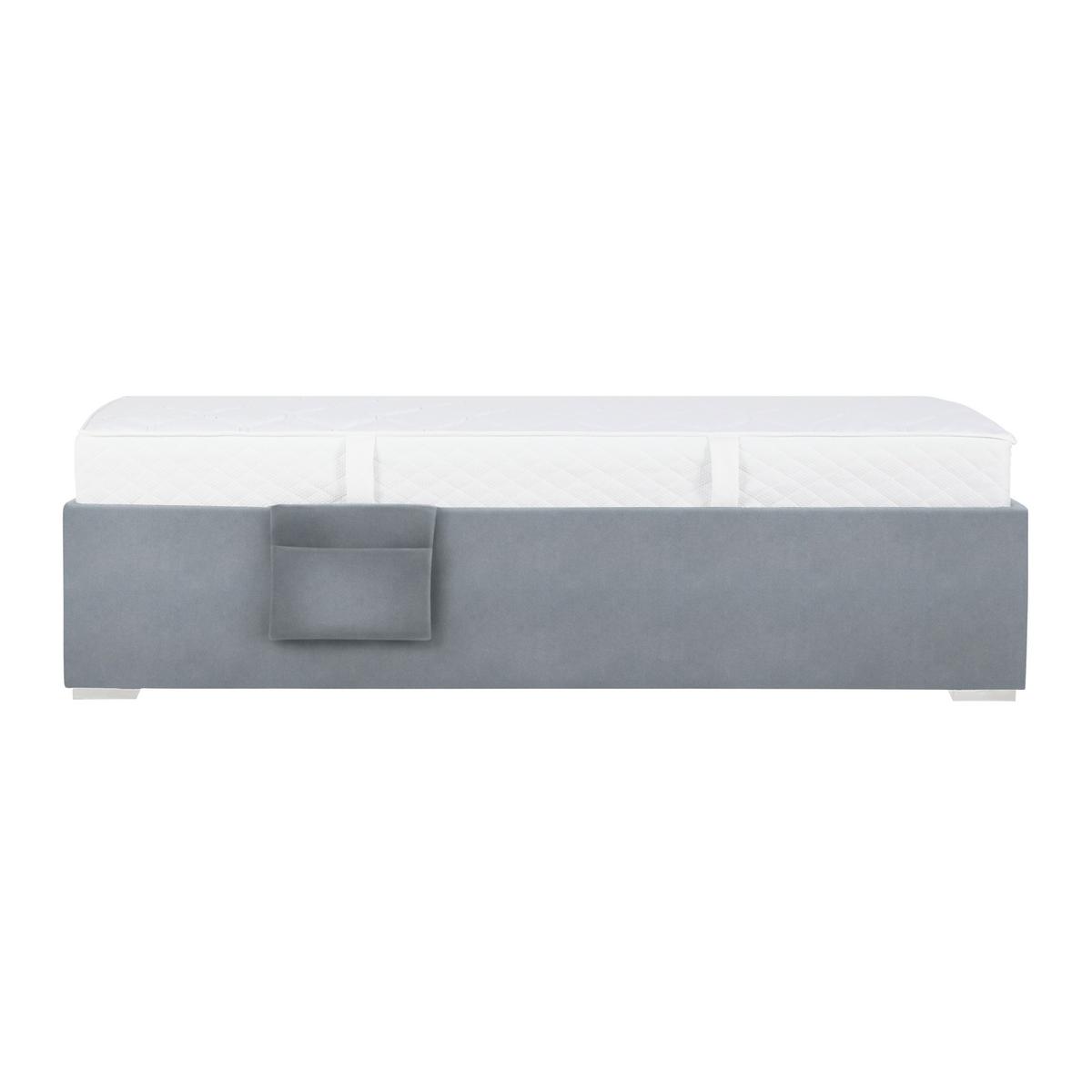 Bett Remi Grau ca. 90x200cm - Chromfarben/Naturfarben, KONVENTIONELL, Holz/Kunststoff (90/200cm) - Mömax
