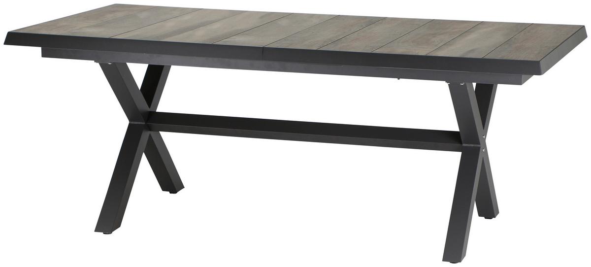 Gartengarnitur Corido 5-tlg. Grau - Anthrazit/Grau, Basics, Keramik/Kunststoff (100/109/200cm) - Siena Garden
