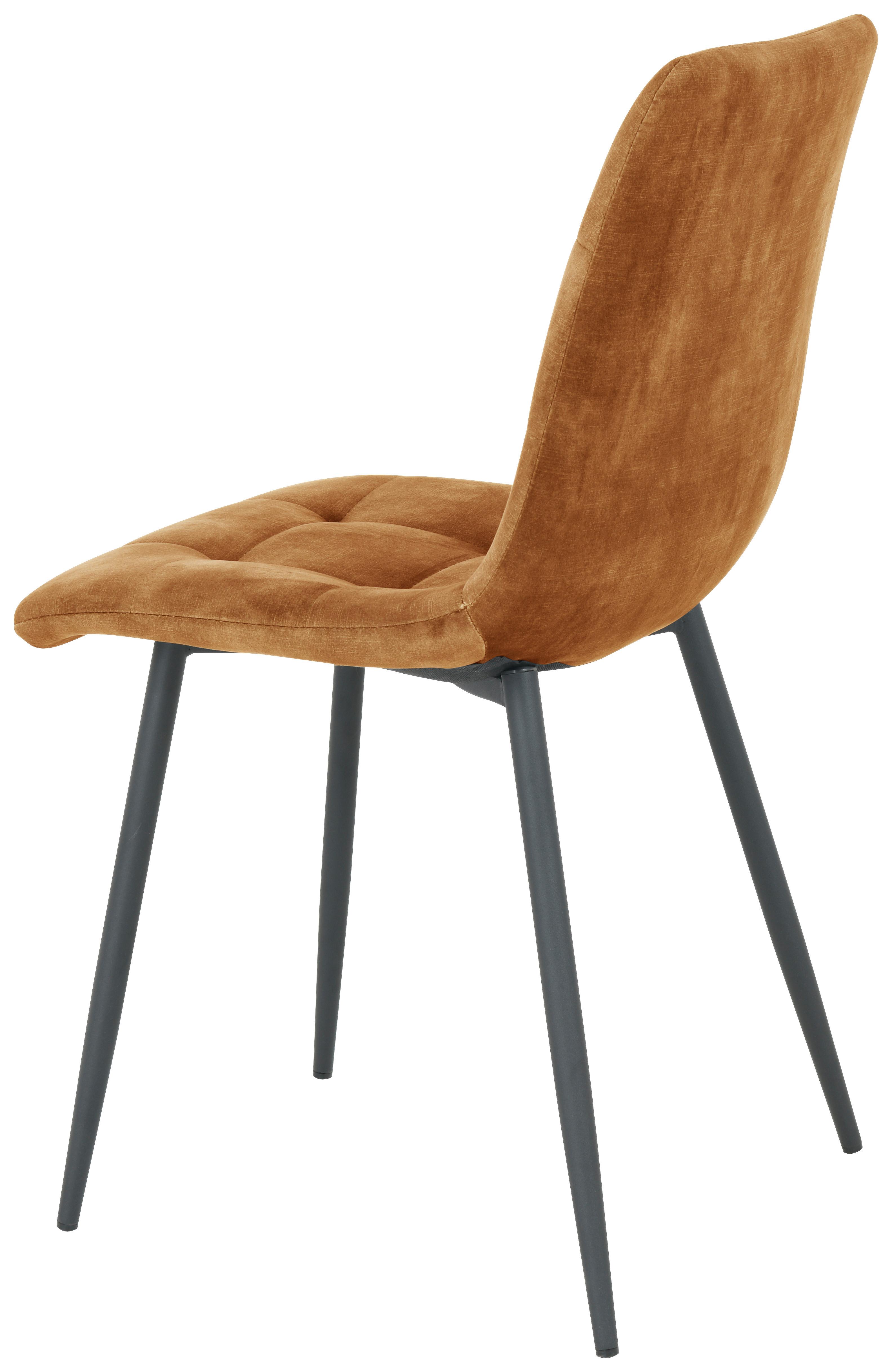 Stol Lech, Zlata - zlate barve/črna, Konvencionalno, kovina/tekstil (45/88/55cm) - Mömax