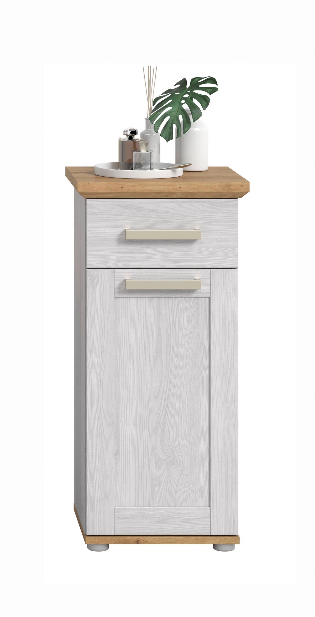 Midischrank Verona Lärchenfarben/Eiche Artisan - Silberfarben/Lärchefarben, Trend, Holzwerkstoff/Kunststoff (39/85/34cm) - MID.YOU