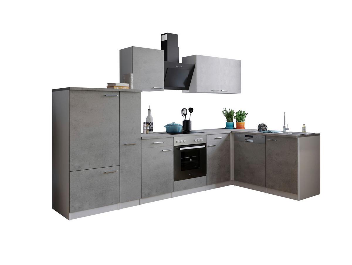 Kotna Kuhinja Z Aparati Malia, 310x172cm - barve nerjavečega jekla/siva, Basics, kovina/leseni material (310/172cm) - Respekta