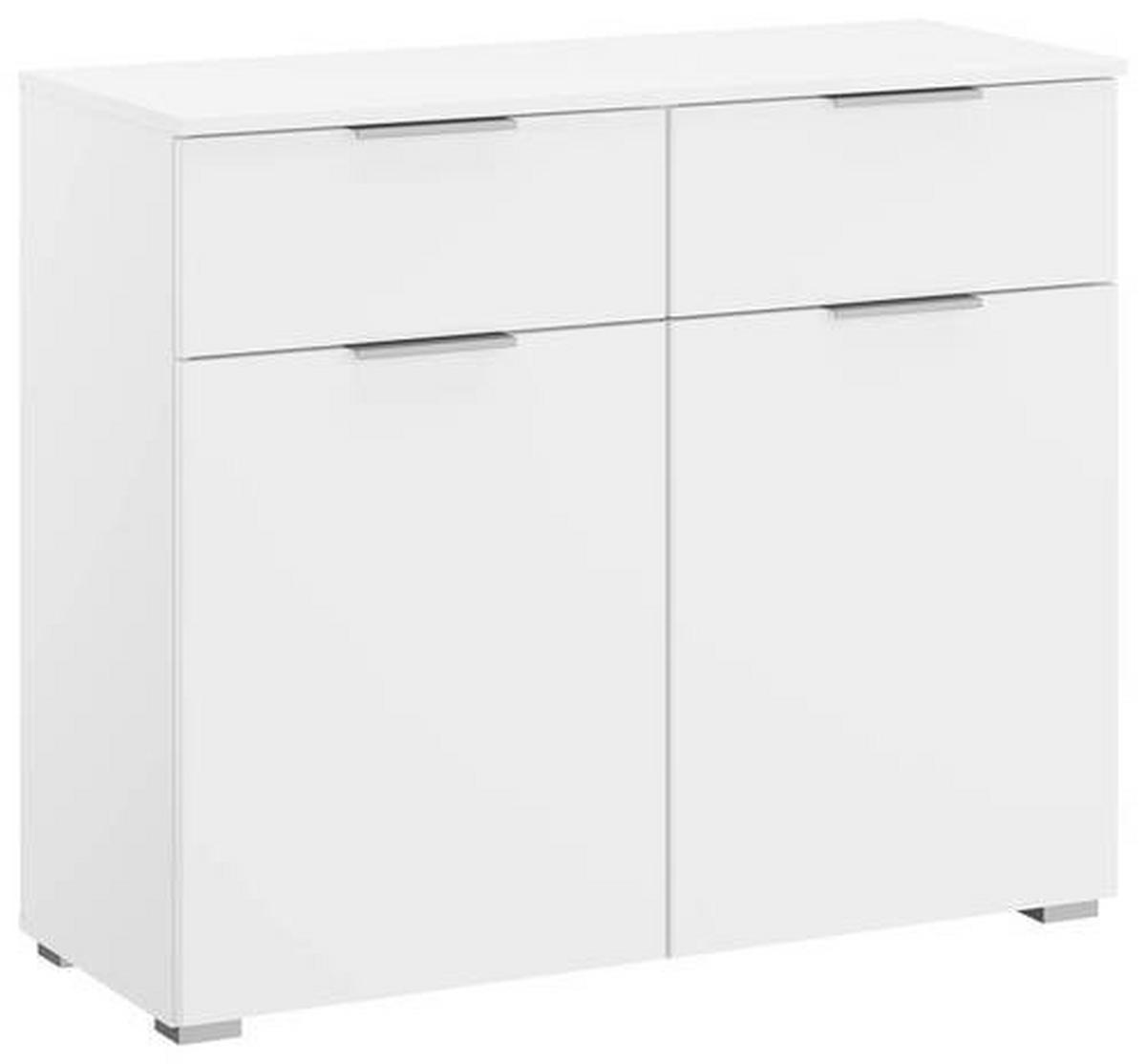 Komoda Alabama - bijela/boje aluminija, Moderno, drvni materijal (93/81/42cm) - Modern Living