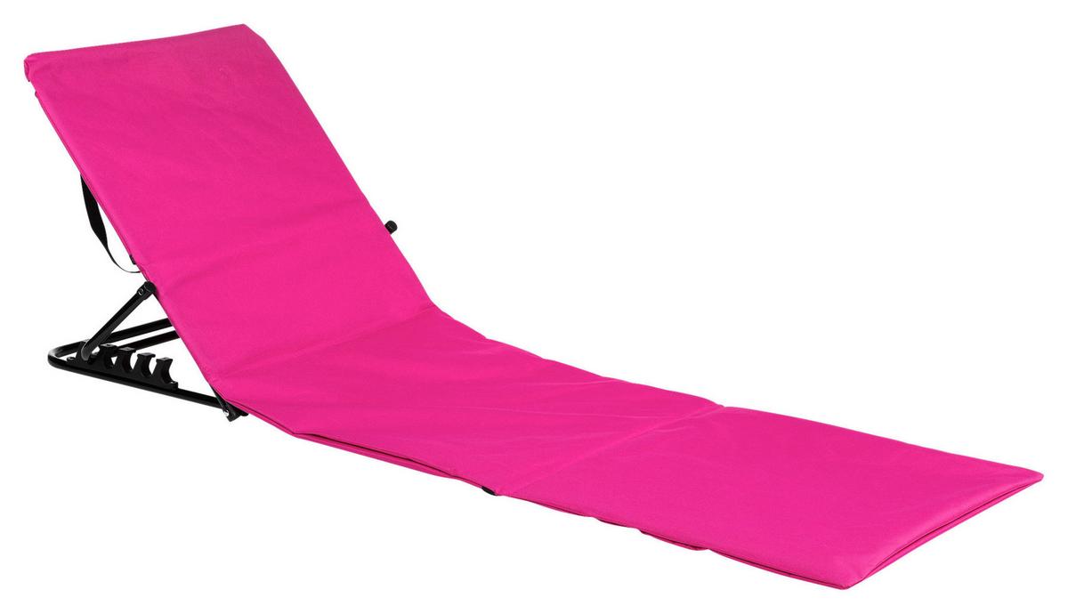 LEŻAK PLAŻOWY LUKE - jaskrawy róż, Basics, tworzywo sztuczne/metal (145/52/47cm)