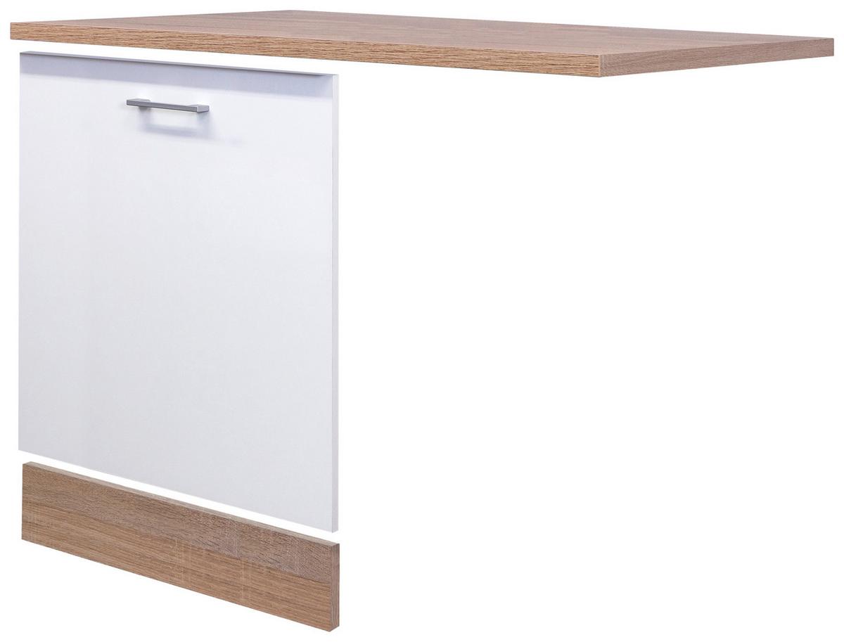 Geschirrspülerfront Samoa Weiß/Eichefarben - Weiß/Sonoma Eiche, KONVENTIONELL, Holzwerkstoff (110/85/60cm) - FlexWell