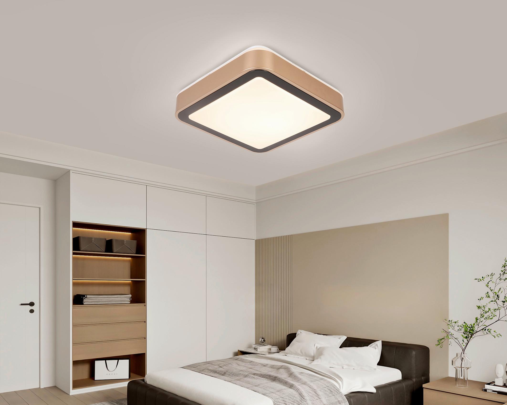 LED-Deckenleuchte Rondo max. 18 Watt - Schwarz/Weiß, ROMANTIK / LANDHAUS, Kunststoff/Metall (27/27/8cm) - Modern Living