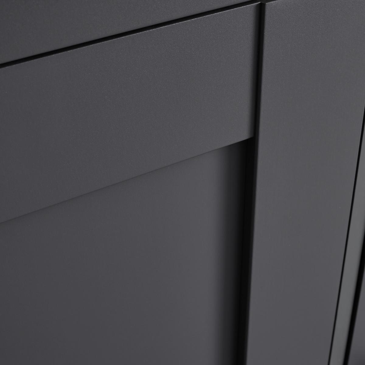 Vitrine "Claudio" dunkelgrau/eiche - Dunkelgrau/Graphitfarben, Modern, Glas/Holz (71/203/44cm) - Bessagi Home