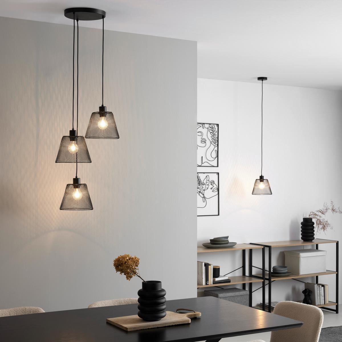 Lampă suspendată YLVIE - negru, Modern, plastic/metal (20/120cm) - Based